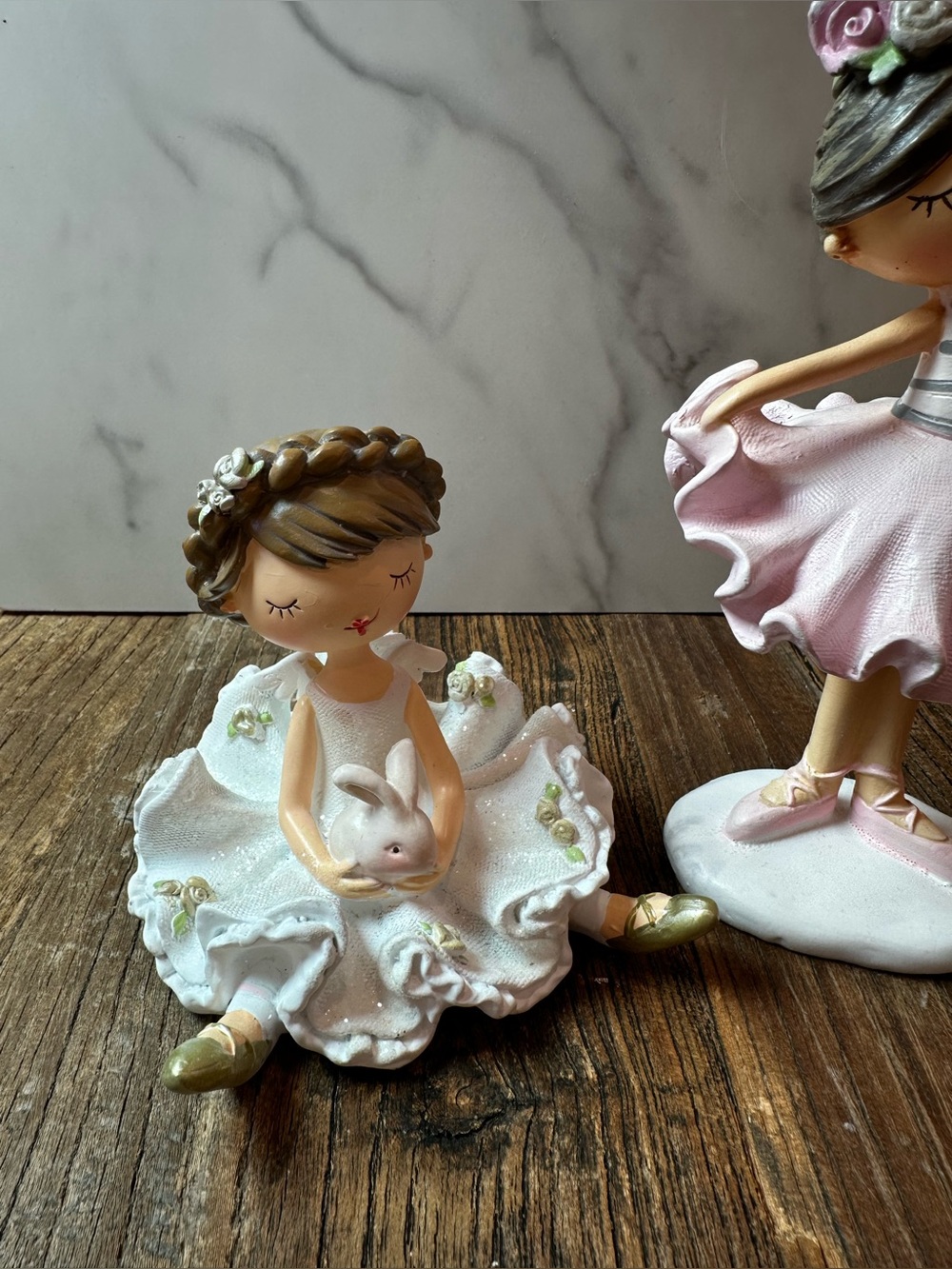 Cute Pink Ballerina Figurine Home Accent - Charming Floral Design - Picture 3 of 7